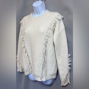 Bartolini Merino Wool Sweater Long Sleeve‎ Ivory  Pullover Women's Sz Medium
